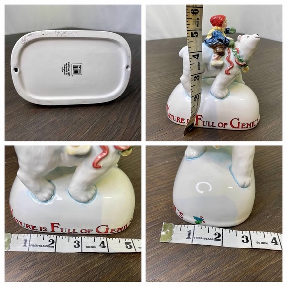 ME Ink Vintage 1995 Engelbreit Polar Bear Child Nature Genius Figurine Charpente - Picture 9 of 9